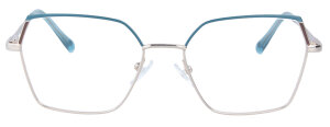 Metall - Komplettbrille Cora in Petrol mit auffälligem Rahmen und individueller Sehstärke