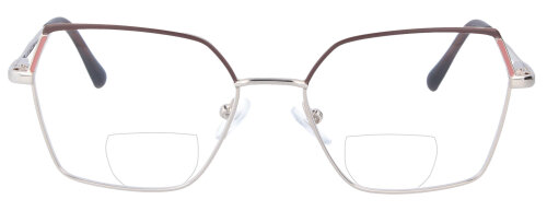 Metall - Bifokalbrille Cora in Bordeaux mit auffälligem Rahmen und individueller Sehstärke
