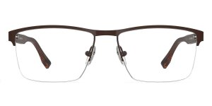 Braune Komplettbrille FRITZ aus robustem Edelstahl mit individueller Sehstärke