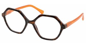 Ausgefallene Fertiglesebrille STELLA in Havanna-Orange...