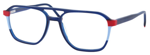 Dunkelblaue Acetat - Komplettbrille Rossana mit auffälligem Doppelsteg und individueller Sehstärke