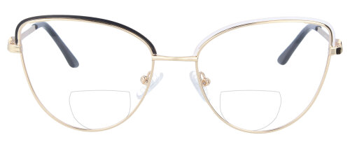 Goldene Bifokalbrille Peggy mit interessantem Rahmen und individueller Sehstärke