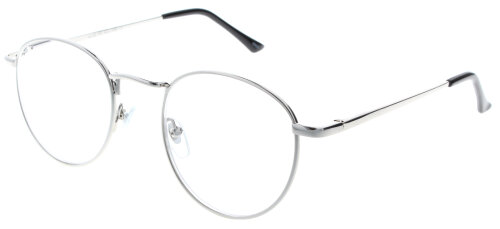 Schicke Lesebrille MISSOURI von Victoria in Silber mit Metallfassung und Federscharnier, inkl. Einstecketui