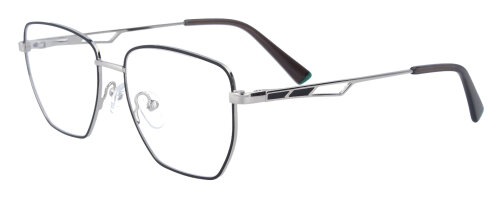 Silberne Metall - Komplettbrille Selina mit Federscharnier und individueller Sehstärke