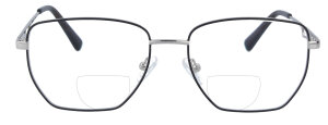Silberne Bifokalbrille Selina mit Federscharnier und...