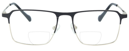 Schwarze Bifokalbrille Hansi mit Federscharnier und individueller Sehstärke