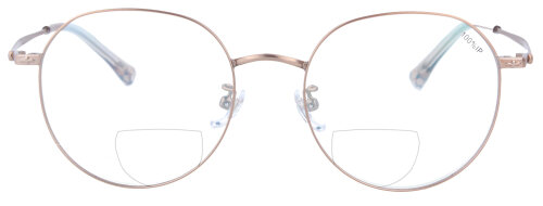 Bifokalbrille Freya mit Roségold Vollrand-Metallfassung und individueller Sehstärke