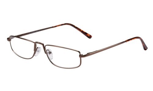 Zeitlose Metall Fertig-Lesebrille GARDA in Bronze mit Federscharnier inkl. Einstecketui