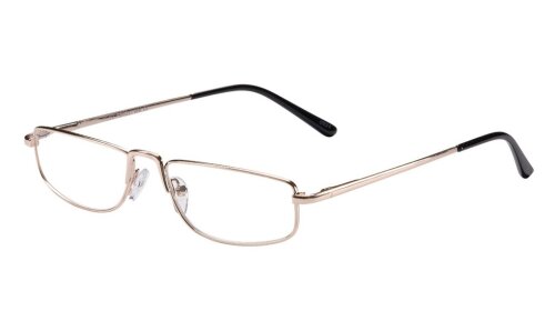 Zeitlose Metall Fertig-Lesebrille GARDA in Gold mit Federscharnier inkl. Einstecketui