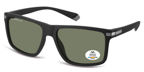 Montana Eyewear MP197A Sonnenbrille mit polarisierenden Gläsern in Schwarz/Grün
