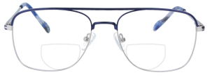 Silberne Metall - Bifokalbrille Tamme mit Doppelsteg und...