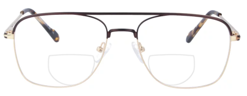 Goldene Metall - Bifokalbrille Tamme mit Doppelsteg und individueller Sehstärke