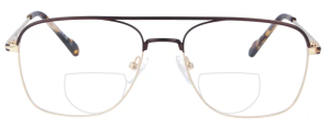 Goldene Metall - Bifokalbrille Tamme mit Doppelsteg und...