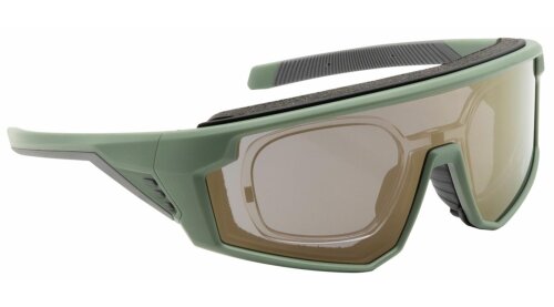 Leader GAIT Sportbrille in Grün mit Verglasungsclip und Gold Verspiegelung