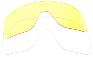 Schwarz-Rot/Gelb Sonnenbrille / Sportbrille SEVEN mit Wechselscheiben und Verglasungsclip