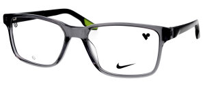 NIKE Kunststoff - Brillenfassung in Kristallgrau und...