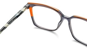 GERA BKZE Damen-Brillenfassung von ETNIA BARCELONA mit Federscharnier in Schwarz-Orange-Zebra