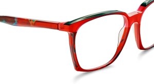 Damen-Brillenfassung von ETNIA BARCELONA LEPORE RD mit Federscharnier in Rot / Grün