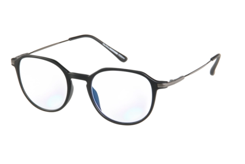 Schicke Multifokal Bildschirm-Brille OFFICE mit Blaulichtfilter und Etui in Schwarz + 2,50 dpt