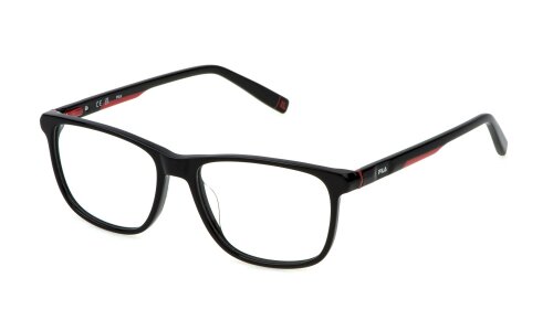 Klassische Kunststoffbrille FILA VFI712 0700 mit Federscharnier in Schwarz / Rot