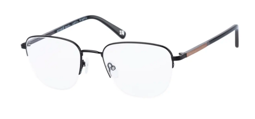 Moderne Edelstahl -Brillenfassung BoDe Bio-1029-004  mit Bio-Acetat-/ Holz-Bügel