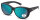 Montana Polarisierte Überbrille FO8B – Sonnenbrille in Schwarz mit türkisgrüner Verspiegelung