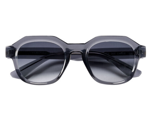 Moderne Lese- / Sonnenbrille CHRIS in transparentem Grau und verschiedenen Stärken