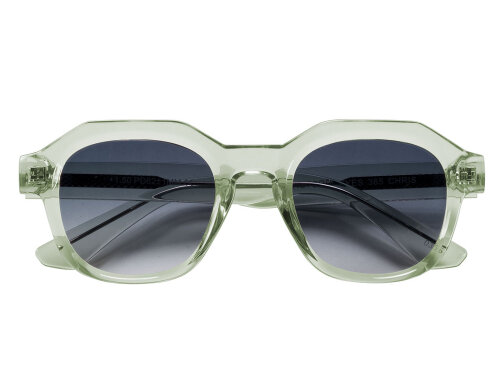 Moderne Lese- / Sonnenbrille CHRIS in transparentem Grün und verschiedenen Stärken