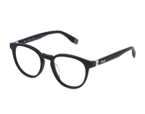Moderne Acetat-Brillenfassung FILA VFI989 Col. 0703 mit Federscharnier in Schwarz inkl. Etui