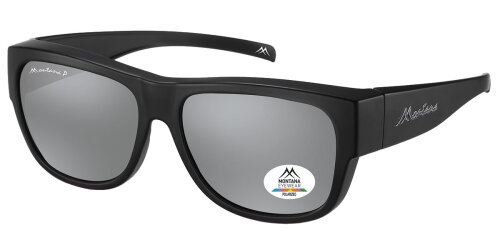 Montana Überbrille / Sonnenbrille mit polarisierenden Gläsern und silberner Verspiegelung - inklusive Etui
