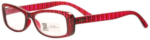 Rot - Gestreifte ELLE Lesebrille EL15947 mit hochwertigem Federscharnier