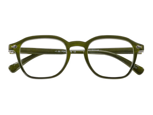 Hochwertige Lesehilfe JULIUS in Grün mit komfortablem Federscharnier in verschiedenen Sehstärken