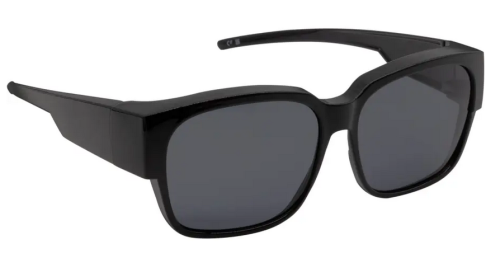 Polarisierende Sonnenschutz-Überbrille Kiev Eckig in Schwarz glänzend inkl. Etui