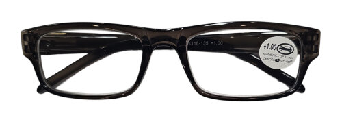 Klassische Fertiglesebrille EASY collection aus Kunststoff mit Federscharnier in Grau