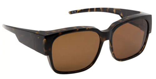 Polarisierende Sonnenschutz-Überbrille Kiev Eckig in Havanna glänzend inkl. Etui