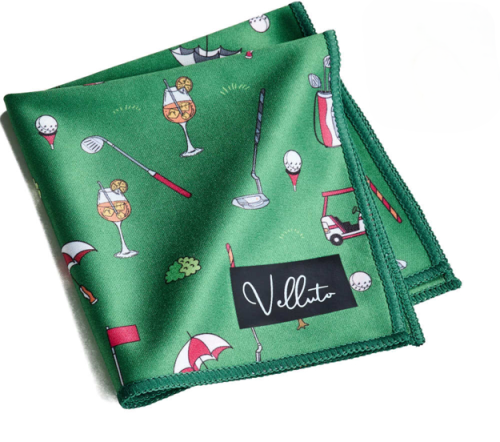 Velluto® Birdie – Grünes Premiumtuch 25 x 25 cm als Brillen- und Einstecktuch