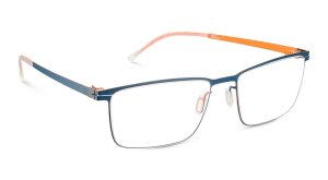 Etnia Barcelona BYTE 540 in Petrol - Orange 54/17 Vollrand mit Federscharnier