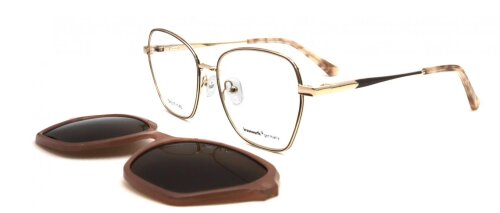 Schöne Brillenfassung 64 - 255403 von BRAUNWARTH in Gold mit Sonnenclip in Rose