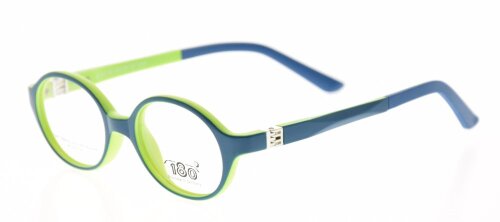 Sportliche Kinder Brillenfassung BRAUNWARTH 52 - 703108 in Neongrün- Blau mit 180° Scharnier
