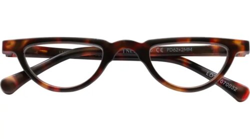 Schicke Fertiglesebrille LUNO aus recyceltem Kunststoff mit Federscharnier und Einstecketui in Havanna