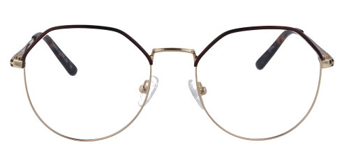 Metall- Brillenfassung FRAUKE in Gold-Havanna mit Federscharnier und individueller Sehstärke