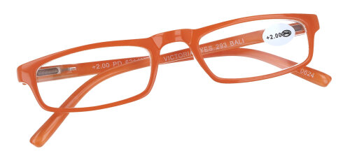 Ausdrucksstarke Fertig-Lesebrille BALI mit Federscharnier in Orange