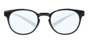 Schwarze Montana Blaulichtfilter-Lesebrille MNR1 mit Federscharnier und Nackenhalter aus hochwertigem Kunststoff