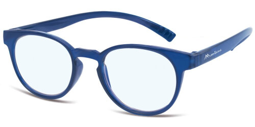 Blaue Montana Blaulichtfilter-Lesebrille MNR1C mit Federscharnier und Nackenhalter aus hochwertigem Kunststoff