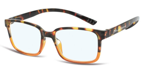 Montana Blaulichtfilter-Lesebrille MNR2B in Havanna-Orange - mit Federscharnier & Nackenhalter aus hochwertigem Kunststoff