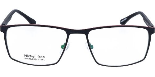 Zeitlose Mondoo 7238 Brillenfassung für Herren aus Metall in Schwarz - Rot