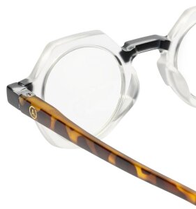 Leichte Design-Lesebrille Yessi mit transparenter Front und Statement-Bügeln