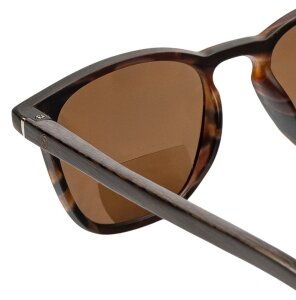 Polarisierte Bifokal Lese-Sonnenbrille Panda Sun Yin in elegantem Bambusbraun
