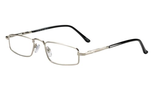 Zeitlose silberne Lesebrille /-hilfe SPENCER mit Einsteckbeutel in verschiedenen Stärken