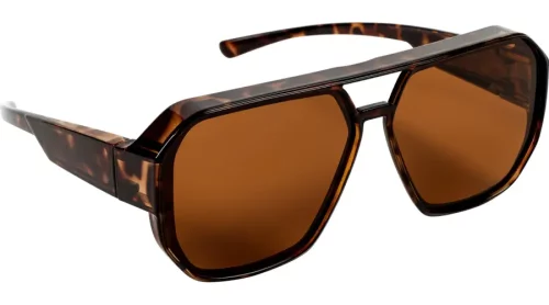 Polarisierende Überbrille / Sonnenbrille in Havanna Glänzend mit 100 % UV-Schutz